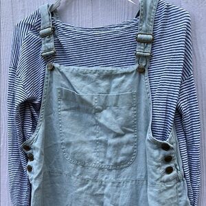 L.L. Bean Linen Jumper Overall Dress